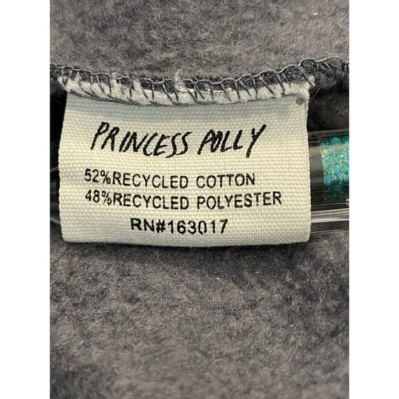 Princess Polly slate/eggshell Bubble text Dream fleece SMALL crewneck Sweatshirt - Picture 4 of 10